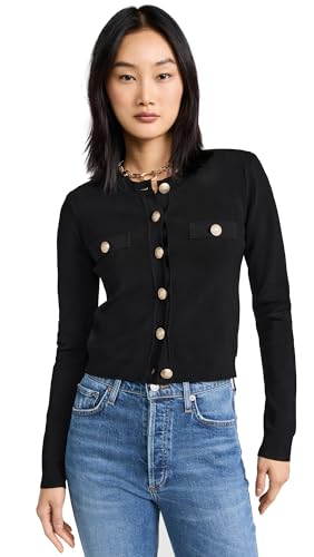 L'AGENCE Women's Toulouse Cardigan, Black, S at Amazon Women's